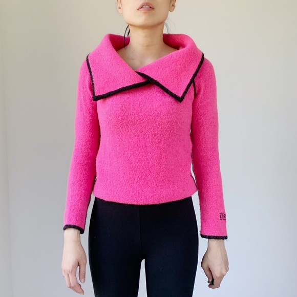DIESEL HOT PINK Statement pullover sweater - Picture 2 of 8